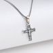 Серебряный крестик Распятие малое с золотом - з ланцюжком