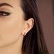Серебряные серьги Шанель тонкие с золотом 1389 фото 3