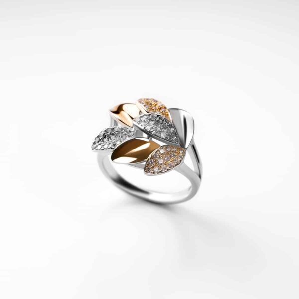 Серебряное кольцо Листья