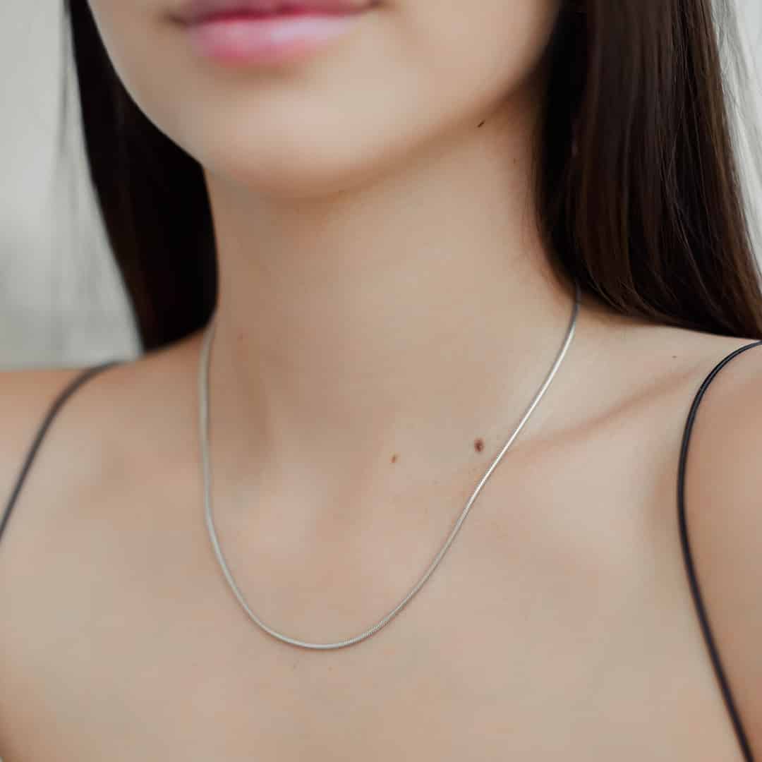 Серебряная цепочка Снейк шпрингель 65см