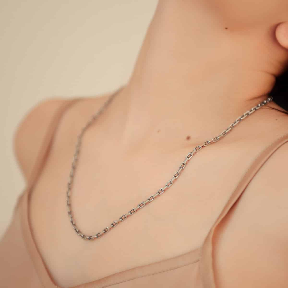 Серебряная цепочка Якорь 65 см