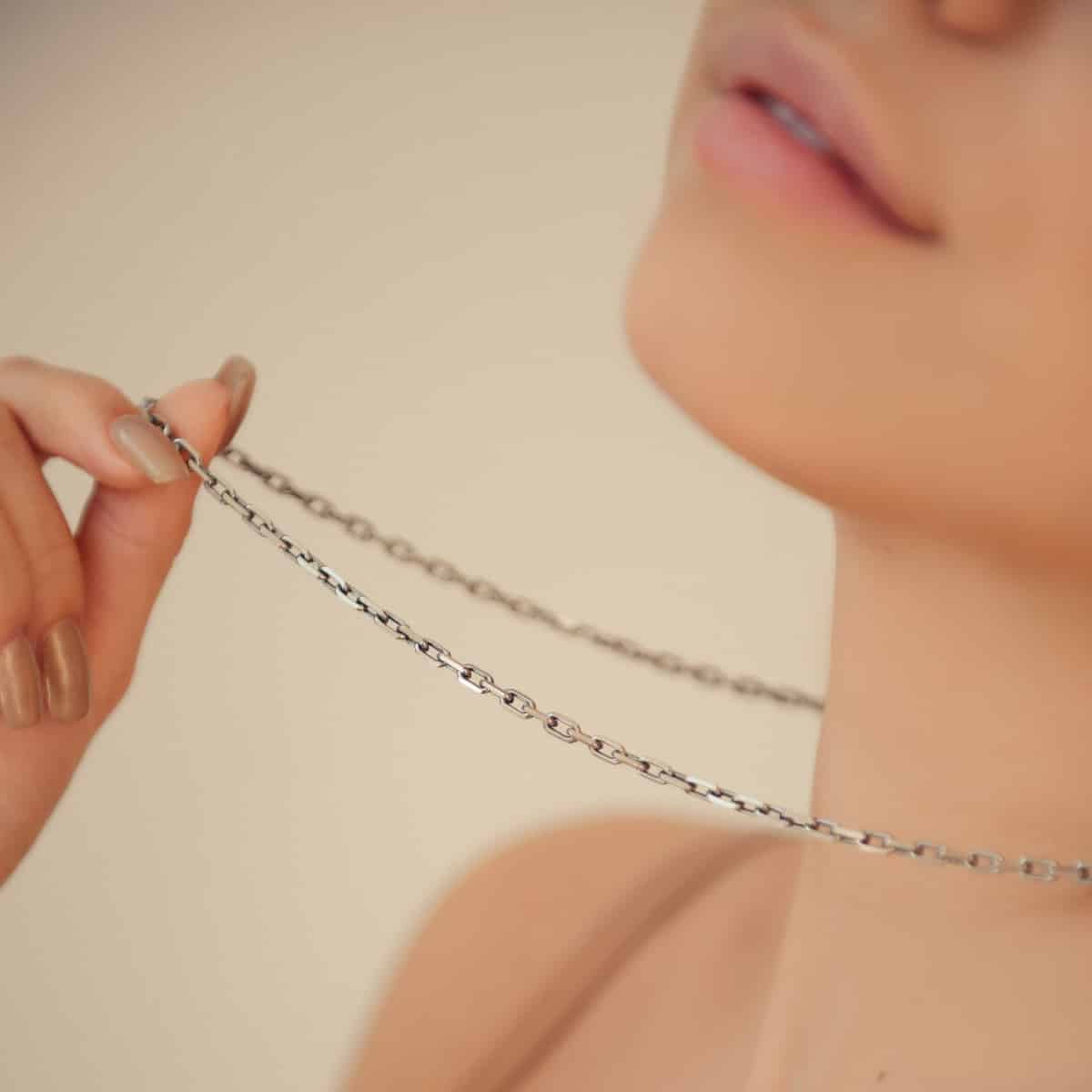 Серебряная цепочка Якорь 65 см