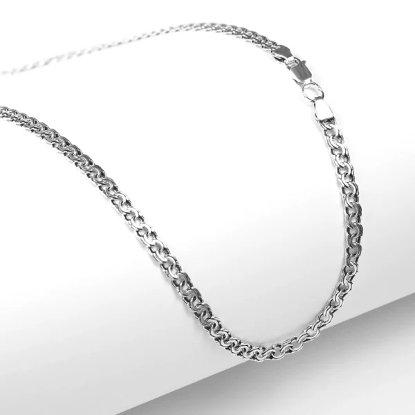 Серебряная цепочка Бисмарк плоский 10